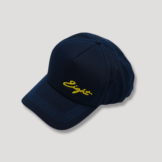Eight - Full - Navy Blue with Gold Unisex Cap