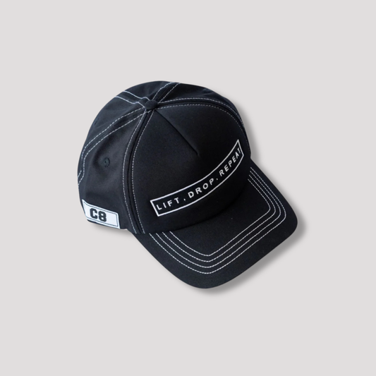Lift. Drop. Repeat - Full - Black Men's Cap