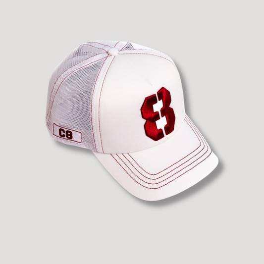 No 8 - Net - White & Maroon