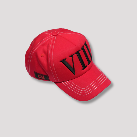 VIII - Full - Red with Black Unisex Cap