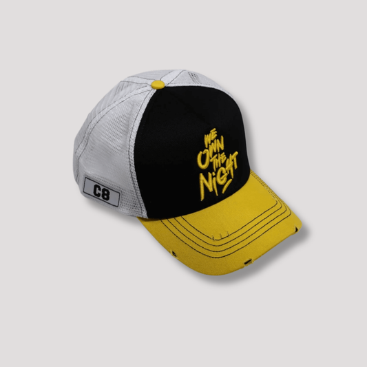 We Own The Night - Net - Black, Yellow & White Unisex Cap
