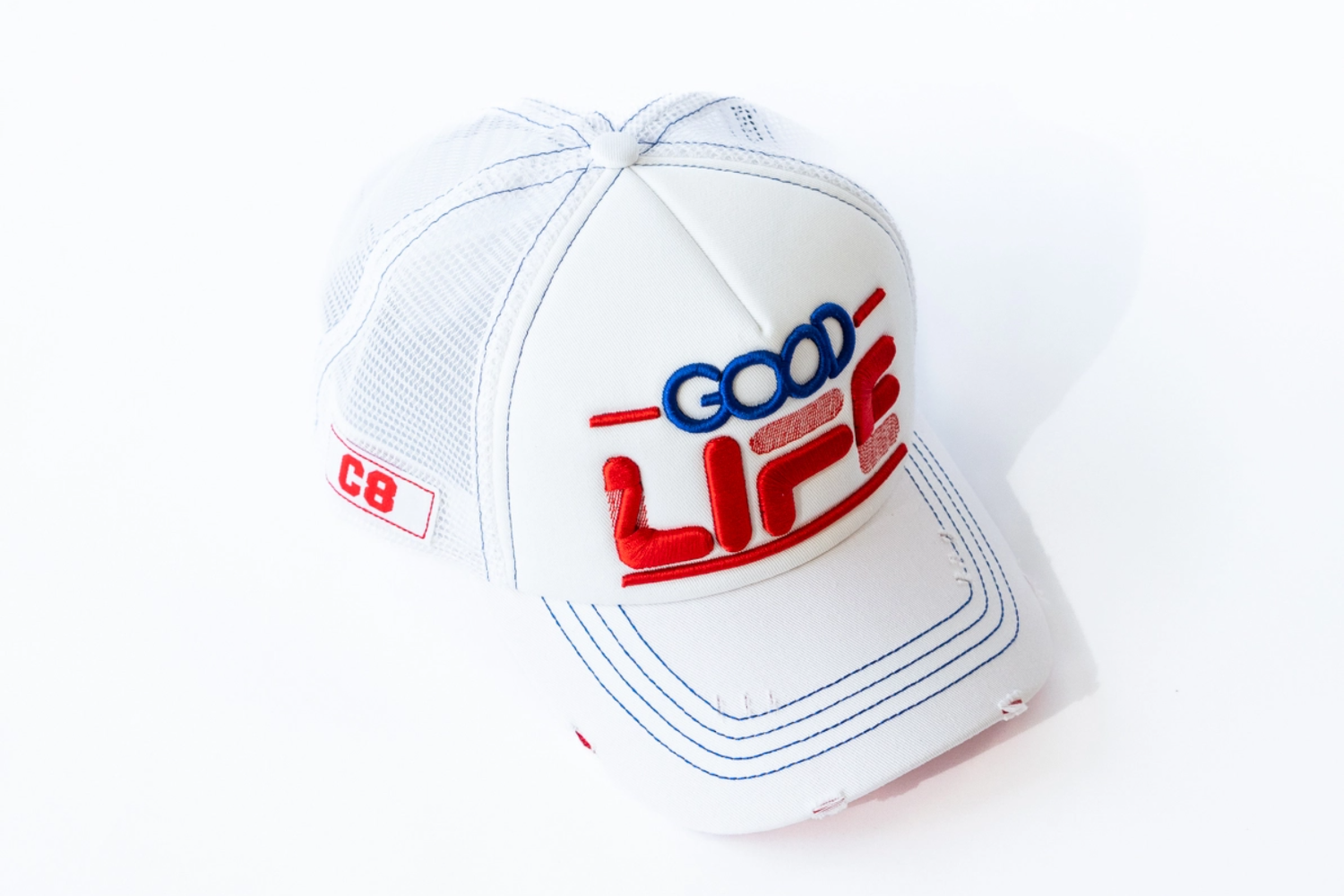 Good life – Net – White with Blue & Red Men's Cap