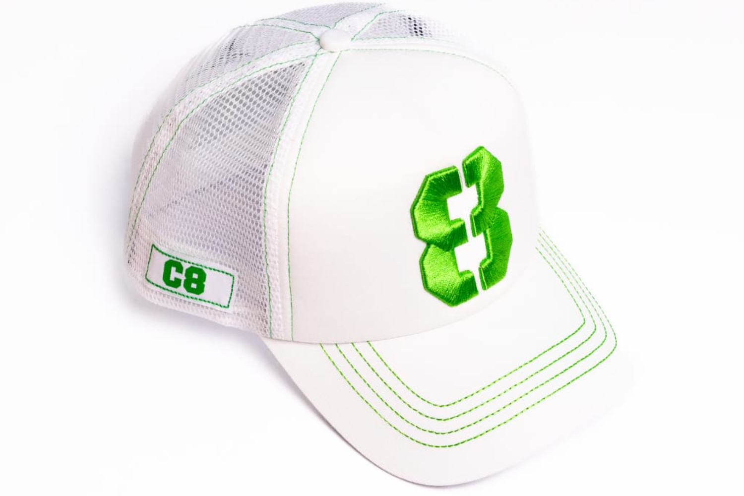No 8 - Net - White & Green