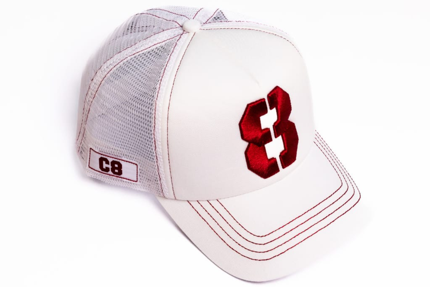 No 8 - Net - White & Maroon